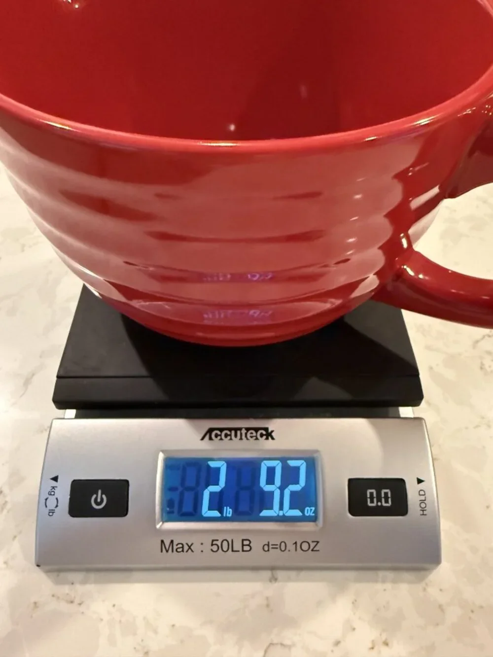 Harry & David Red Ceramic Batter Bowl w/Spout